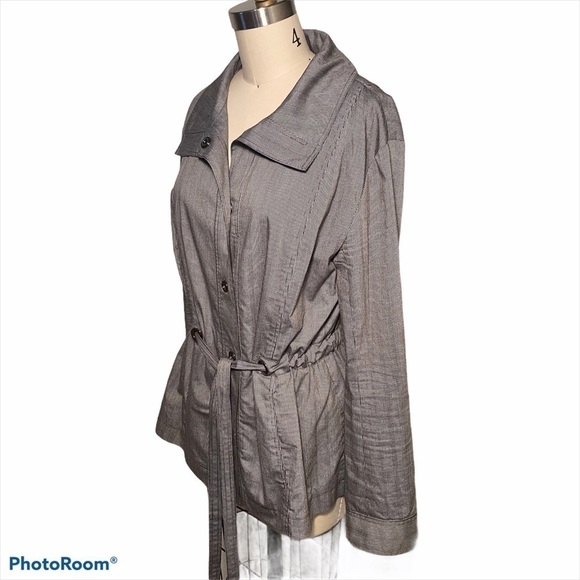 Lafayette 148 anorak belted lightweight utility belted cinched waist wrap jac… - Picture 1 of 12